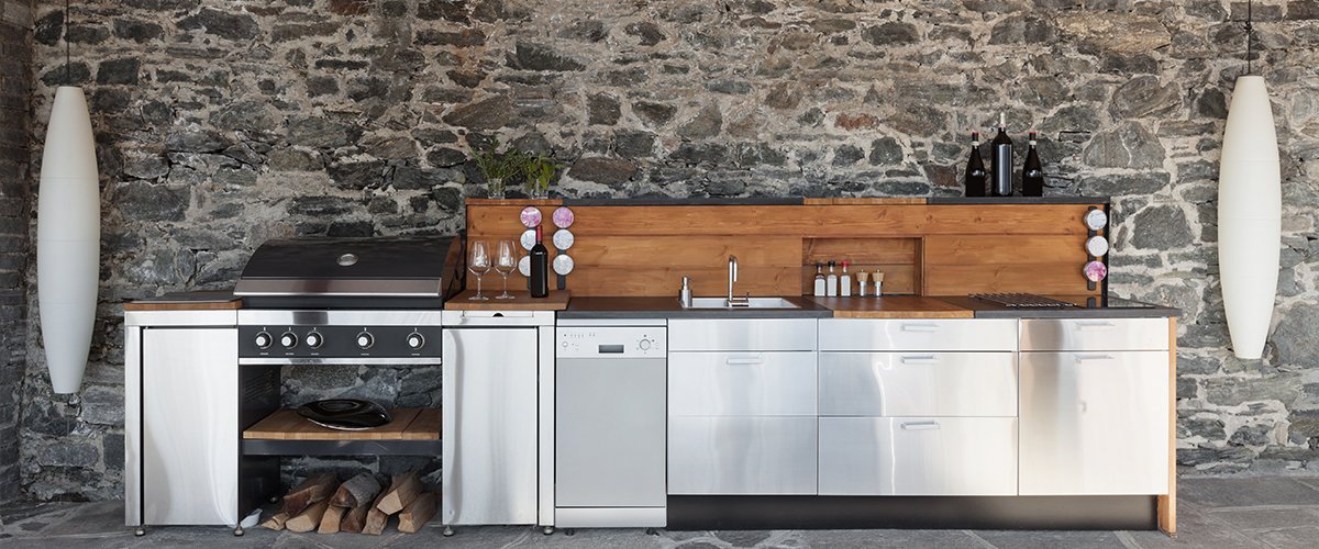 Rustic outdoor kitchen.