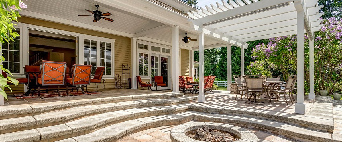 Pergola attached to house